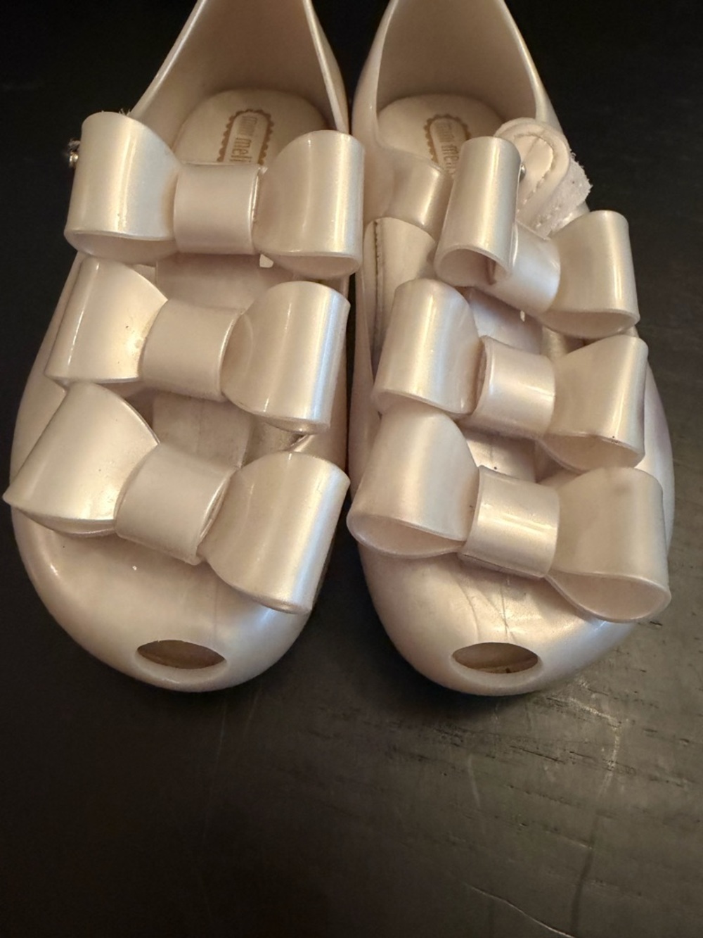 Mini Melissa Triple Bow in Pearl Size 10 Toddler